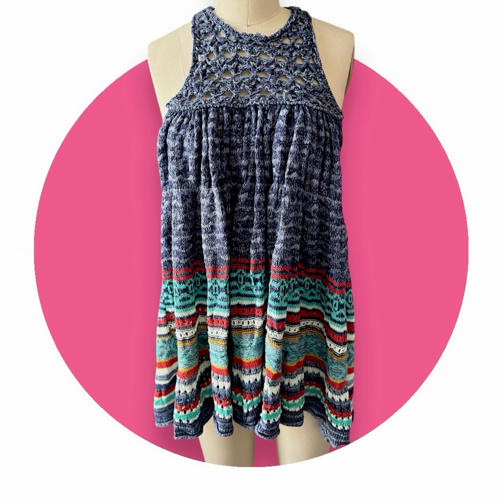 Free People Crochet Tunic Top